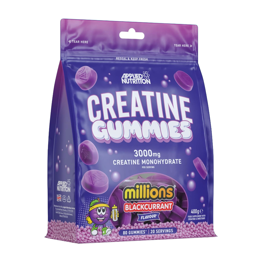 Applied Nutrition, Creatine Gummies 3000mg Creatine Monohydrate, 80 Gummies, 20 Servings - Millions Blackcurrant