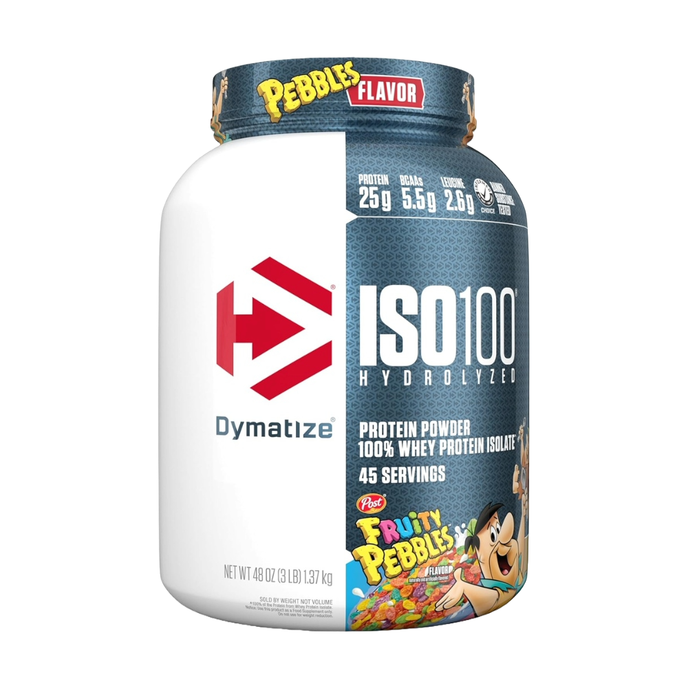 Dymatize, ISO100 Hydrolyzed Whey Protein Isolate, 3 lb 1.4 kg. - Fruity Pebbles