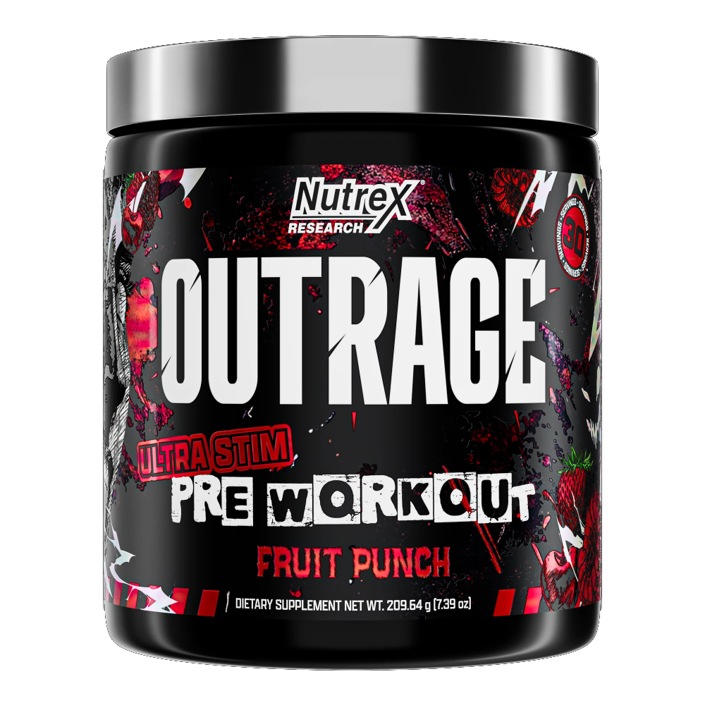 Nutrex Research, Outrage, Ultra Stim Pre-Workout, 200g, 30 Servings - Fruit Punch