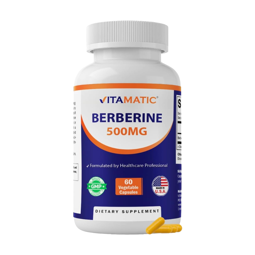 Vitamatic, Berberine 500mg, 60 Vegetable Capsules, 60 Servings