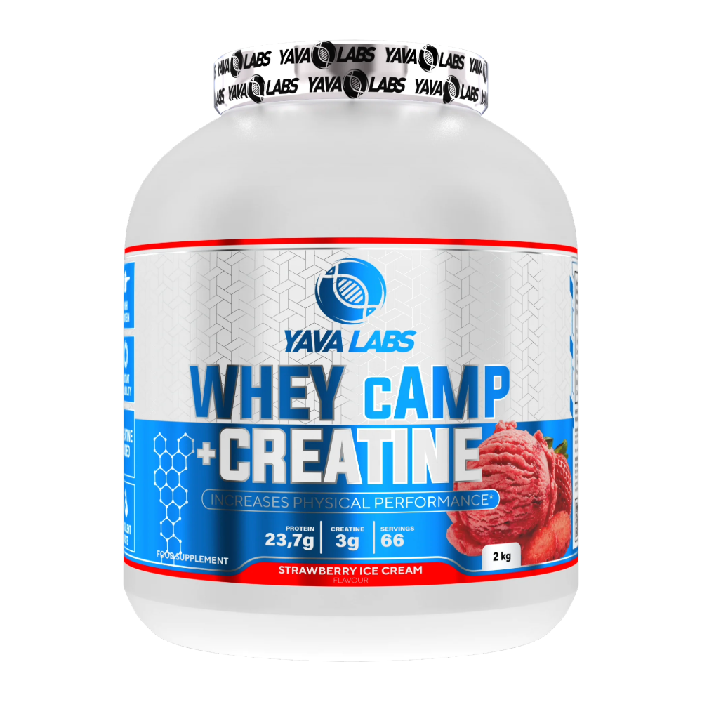Yava Labs, Whey CAMP + CREATINE, 2KG, 66 Servings - Strawberry Ice Cream